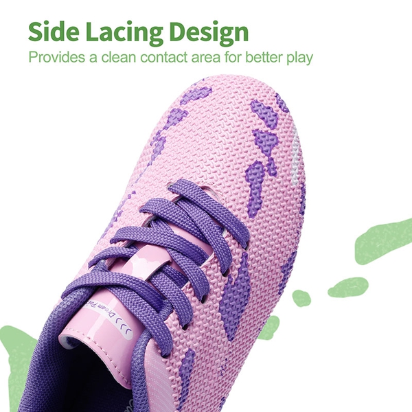 Kids Earth Surface Pattern Soccer Shoes - PINK PURPLE - 5